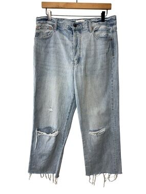 Pistola Cassie Super High Rise Straight Jeans Raw Hem Size 31